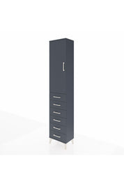 Arges Dolap 2 Raflı 6 Çekmeceli Tek Askılı 44x30x221 Antrasit-Antrasit