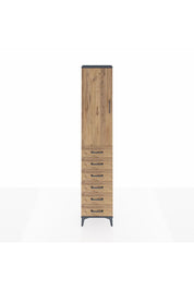 Arges Dolap 2 Raflı 6 Çekmeceli Tek Askılı 44x30x221 Antrasit-Çam