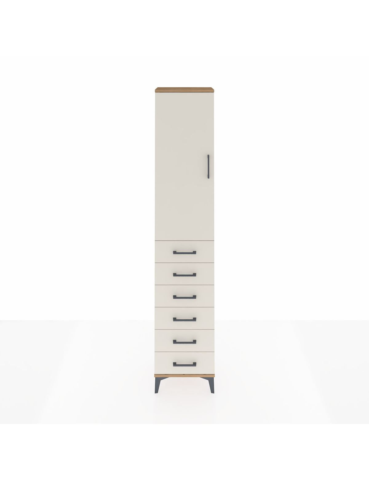 Arges Dolap 2 Raflı 6 Çekmeceli Tek Askılı 44x30x221 Çam-Aytaşı