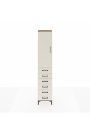 Arges Dolap 2 Raflı 6 Çekmeceli Tek Askılı 44x30x221 Çam-Aytaşı