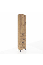Arges Dolap 2 Raflı 6 Çekmeceli Tek Askılı 44x30x221 Çam-Çam