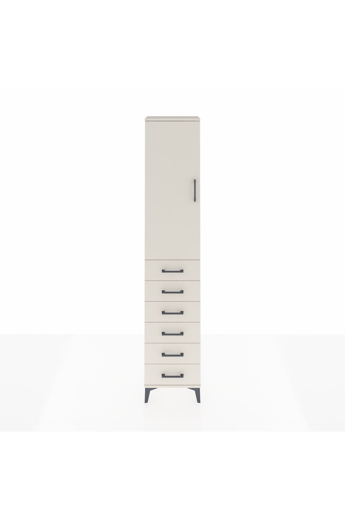 Arges Dolap 3 Raflı 6 Çekmeceli Tek Kapaklı 44x30x221 Aytaşı-Aytaşı