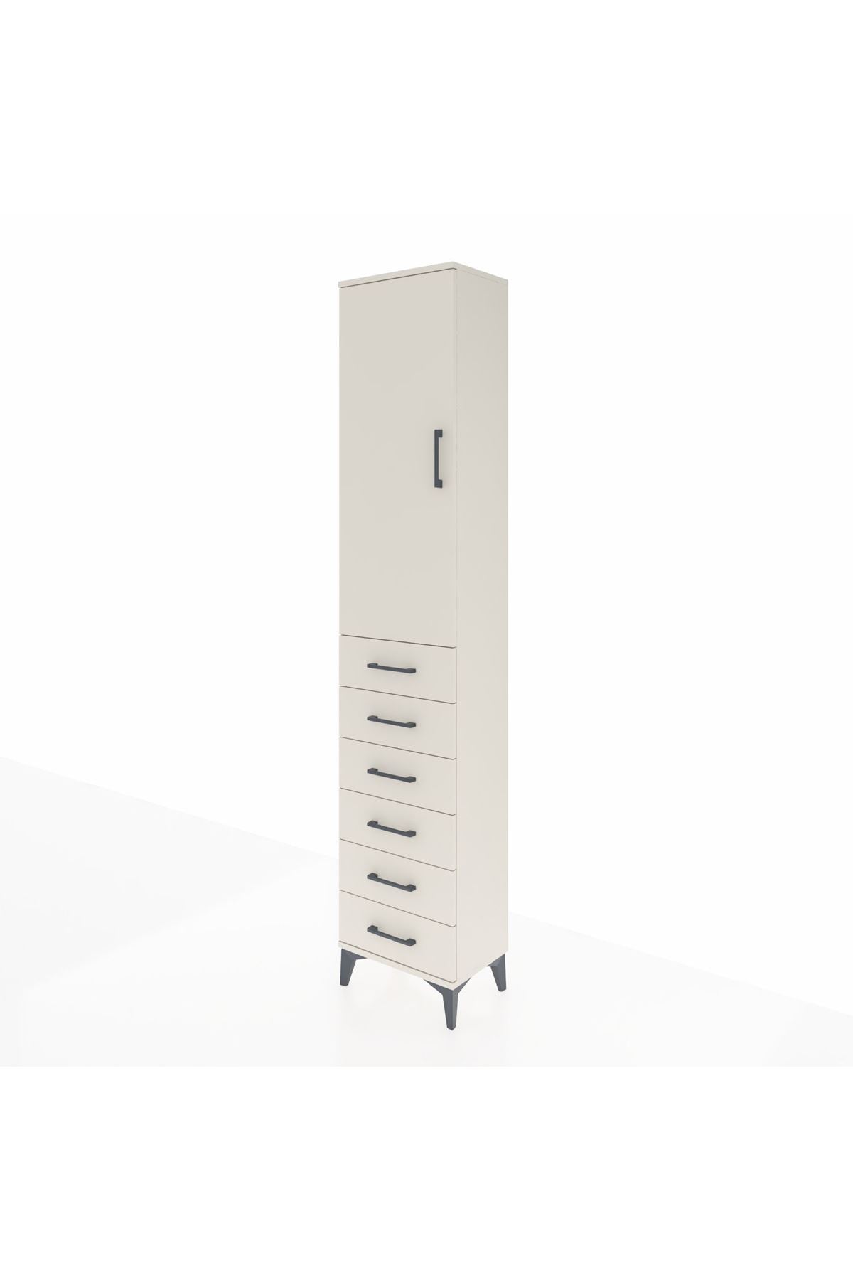 Arges Dolap 3 Raflı 6 Çekmeceli Tek Kapaklı 44x30x221 Aytaşı-Aytaşı