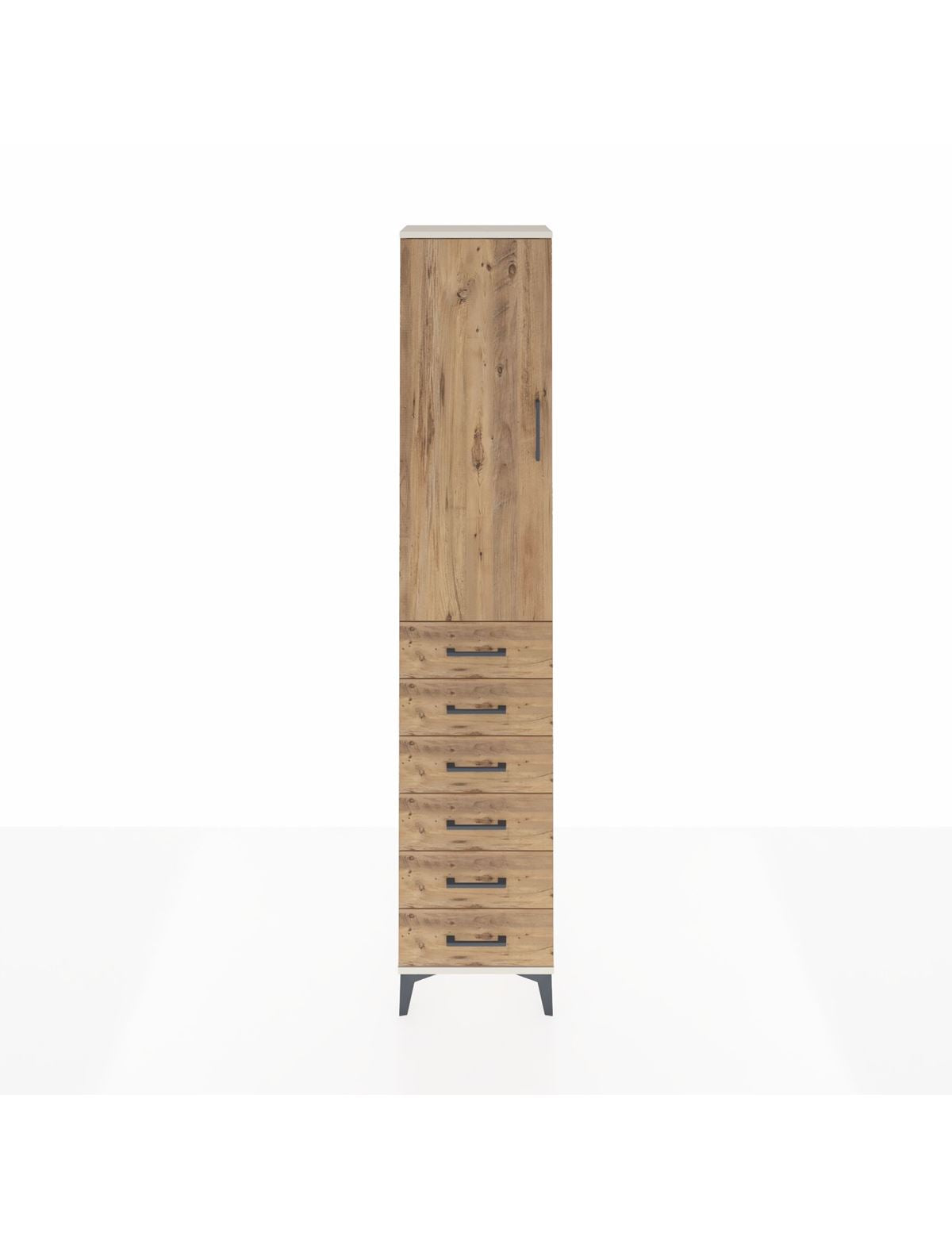 Arges Dolap 3 Raflı 6 Çekmeceli Tek Kapaklı 44x30x221 Aytaşı-Çam