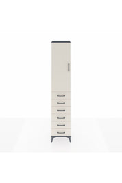 Arges Dolap 3 Raflı 6 Çekmeceli Tek Kapaklı 44x30x221 Antrasit-Aytaşı