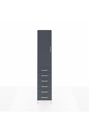 Arges Dolap 3 Raflı 6 Çekmeceli Tek Kapaklı 44x30x221 Antrasit-Antrasit