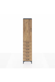 Arges Dolap 3 Raflı 6 Çekmeceli Tek Kapaklı 44x30x221 Antrasit-Çam