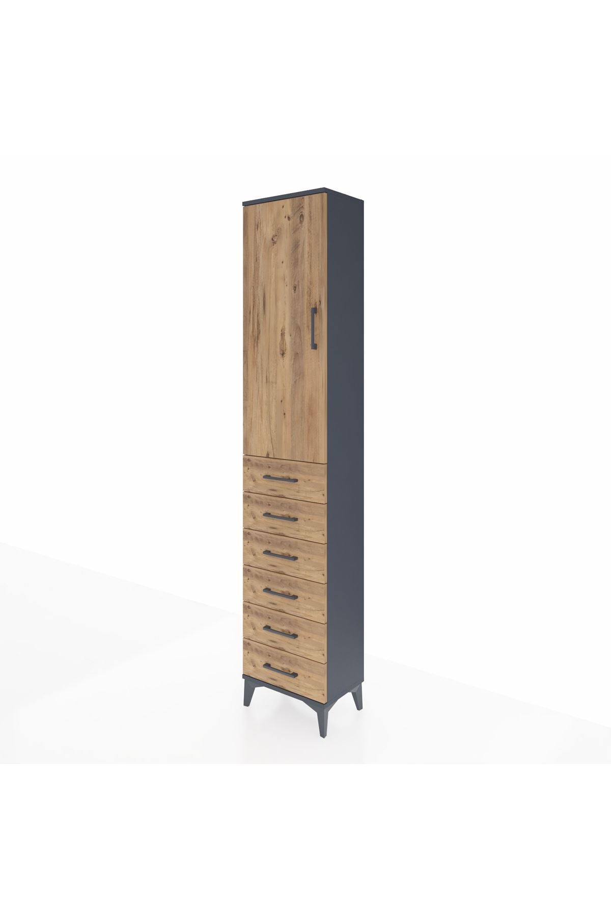 Arges Dolap 3 Raflı 6 Çekmeceli Tek Kapaklı 44x30x221 - S28M104V6A