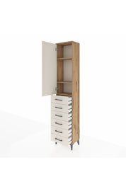 Arges Dolap 3 Raflı 6 Çekmeceli Tek Kapaklı 44x30x221 - S28M104V7A