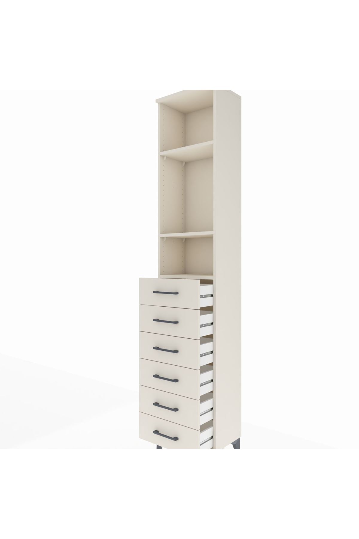 Arges Dolap 3 Raflı 6 Çekmeceli 44x30x221 - S28M105V1A