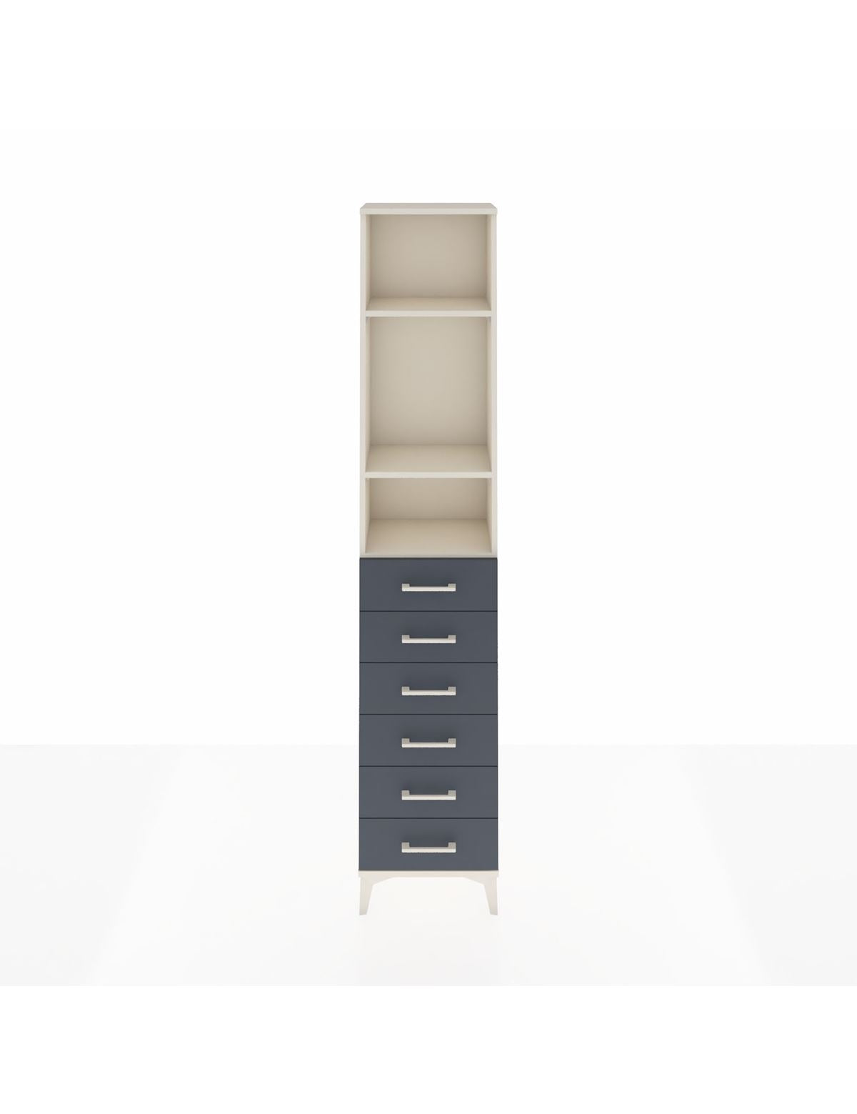 Arges Dolap 3 Raflı 6 Çekmeceli 44x30x221 Aytaşı-Antrasit