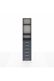 Arges Dolap 3 Raflı 6 Çekmeceli 44x30x221 Antrasit-Antrasit