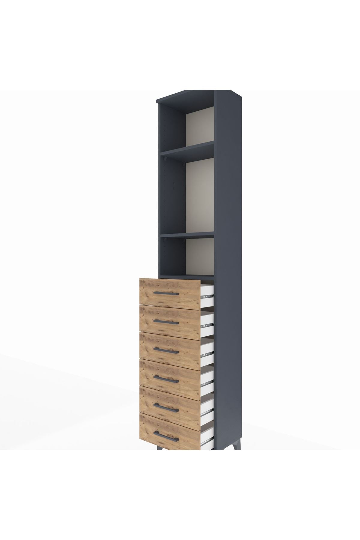 Arges Dolap 3 Raflı 6 Çekmeceli 44x30x221 - S28M105V6A