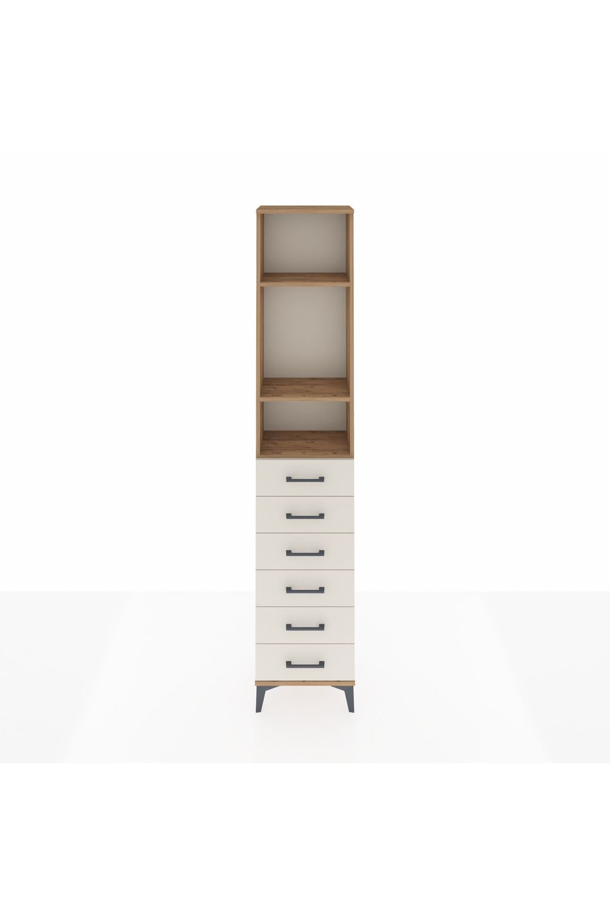 Arges Dolap 3 Raflı 6 Çekmeceli 44x30x221 Çam-Aytaşı