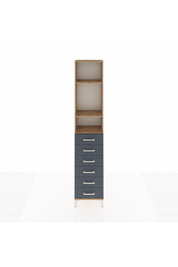 Arges Dolap 3 Raflı 6 Çekmeceli 44x30x221 Çam-Antrasit