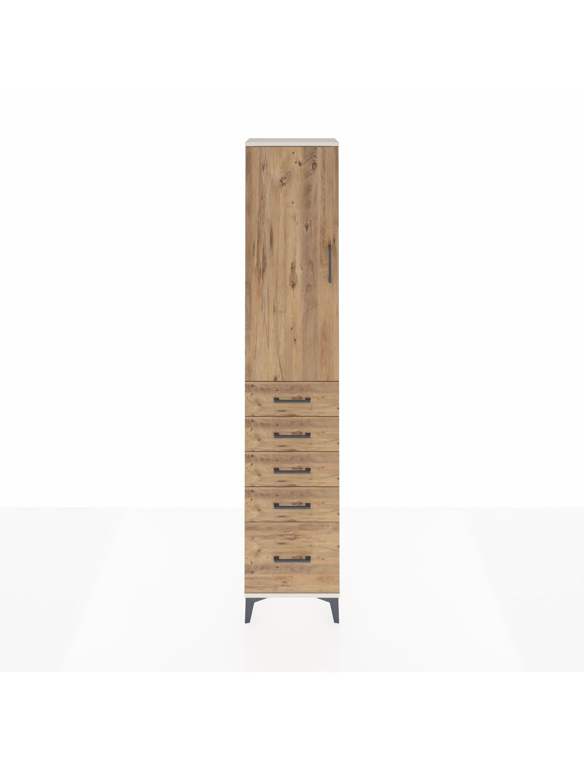 Arges Dolap 2 Raflı 5 Çekmeceli Tek Askılı 44x30x221 Aytaşı-Çam