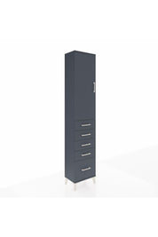 Arges Dolap 2 Raflı 5 Çekmeceli Tek Askılı 44x30x221 Antrasit-Antrasit