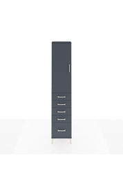Arges Dolap 2 Raflı 5 Çekmeceli Tek Askılı 44x30x221 Antrasit-Antrasit