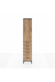 Arges Dolap 2 Raflı 5 Çekmeceli Tek Askılı 44x30x221 Antrasit-Çam