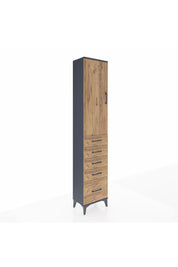 Arges Dolap 2 Raflı 5 Çekmeceli Tek Askılı 44x30x221 Antrasit-Çam