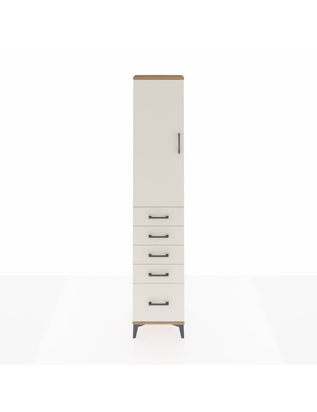 Arges Dolap 2 Raflı 5 Çekmeceli Tek Askılı 44x30x221 Çam-Aytaşı