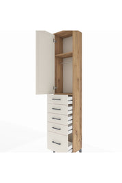 Arges Dolap 2 Raflı 5 Çekmeceli Tek Askılı 44x30x221 Çam-Aytaşı