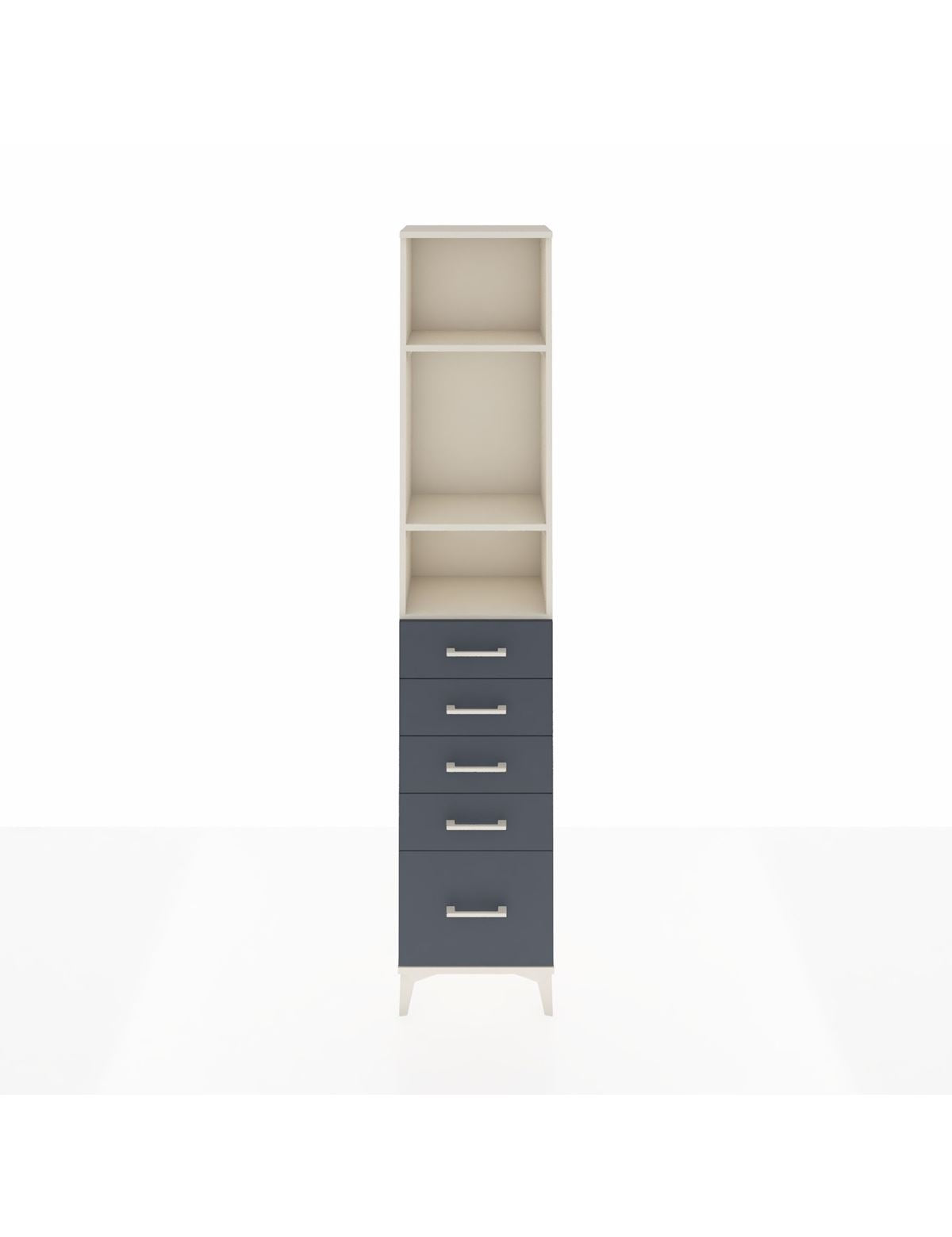 Arges Dolap 3 Raflı 5 Çekmeceli 44x30x221 Aytaşı-Antrasit