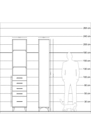 Arges Dolap 3 Raflı 5 Çekmeceli 44x30x221 Aytaşı-Çam