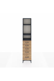 Arges Dolap 3 Raflı 5 Çekmeceli 44x30x221 Antrasit-Çam