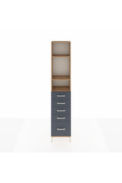 Arges Dolap 3 Raflı 5 Çekmeceli 44x30x221 Çam-Antrasit