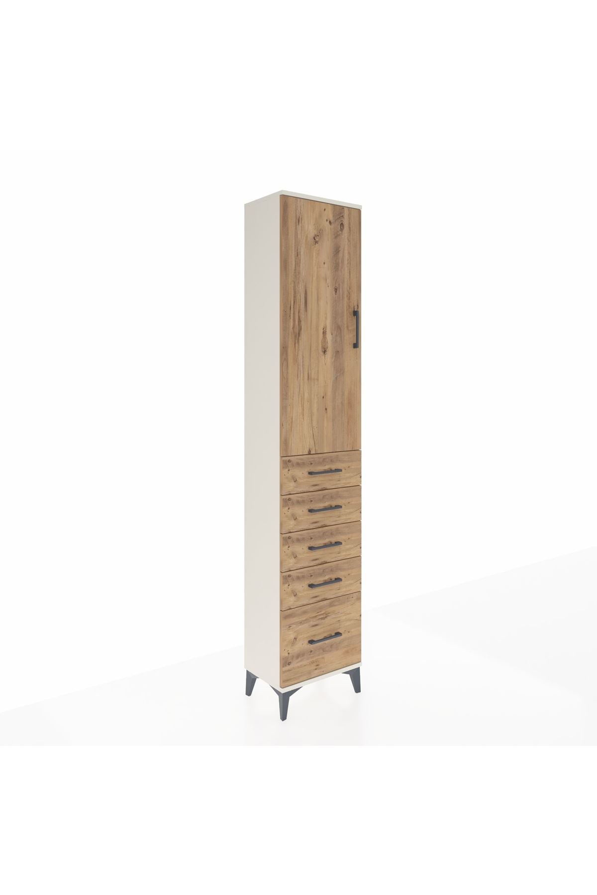 Arges Dolap 2 Raflı 5 Çekmeceli Tek Askılı 44x30x221 Aytaşı-Çam