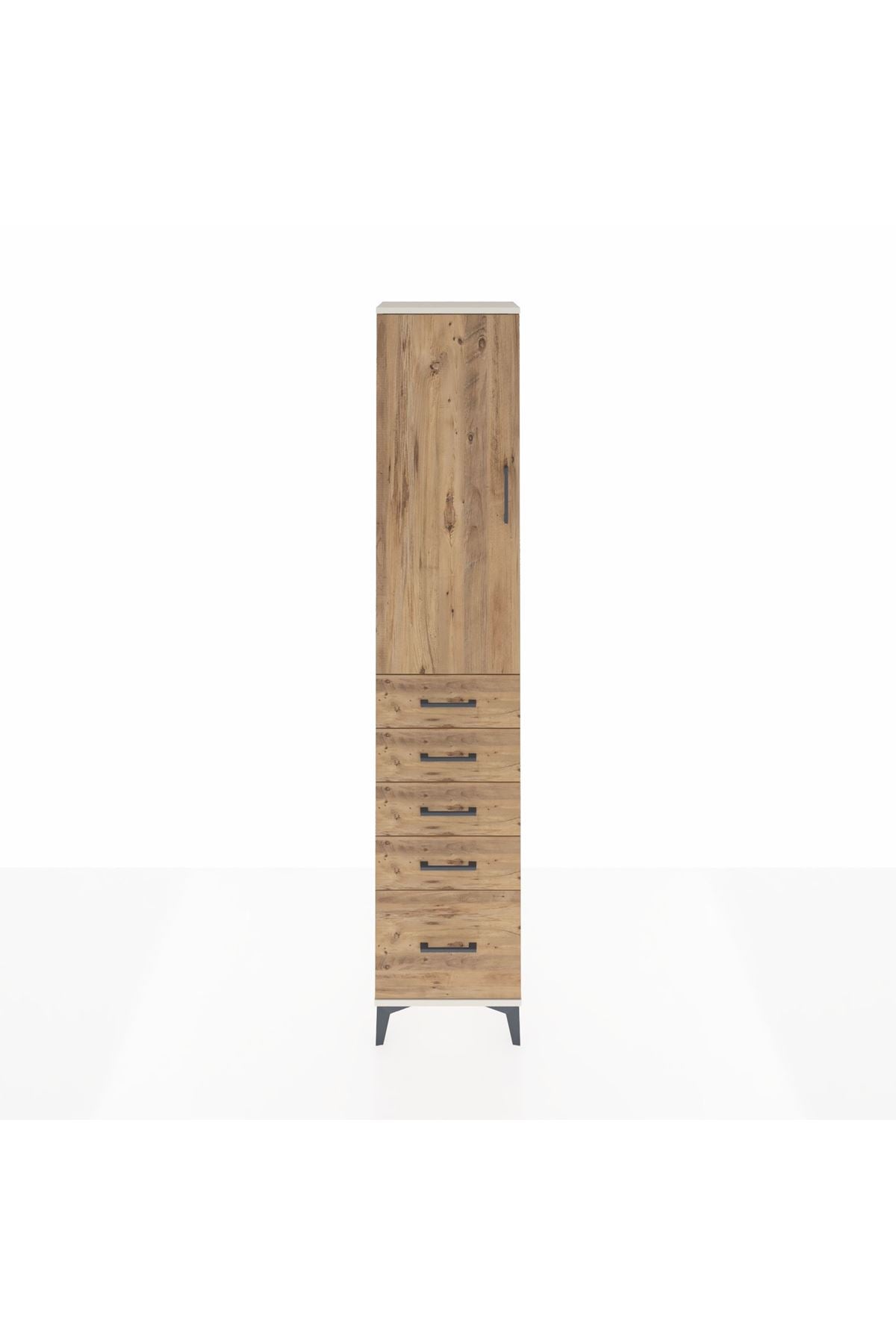 Arges Dolap 2 Raflı 5 Çekmeceli Tek Askılı 44x30x221 Aytaşı-Çam