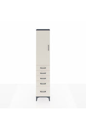 Arges Dolap 2 Raflı 5 Çekmeceli Tek Askılı 44x30x221 Antrasit-Aytaşı