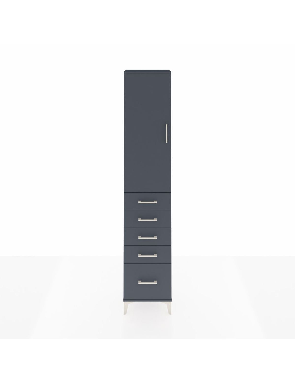 Arges Dolap 2 Raflı 5 Çekmeceli Tek Askılı 44x30x221 Antrasit-Antrasit