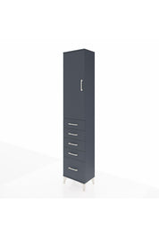 Arges Dolap 2 Raflı 5 Çekmeceli Tek Askılı 44x30x221 Antrasit-Antrasit