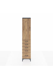 Arges Dolap 2 Raflı 5 Çekmeceli Tek Askılı 44x30x221 Antrasit-Çam