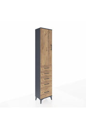 Arges Dolap 2 Raflı 5 Çekmeceli Tek Askılı 44x30x221 Antrasit-Çam