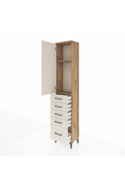 Arges Dolap 2 Raflı 5 Çekmeceli Tek Askılı 44x30x221 - S28M108V7A