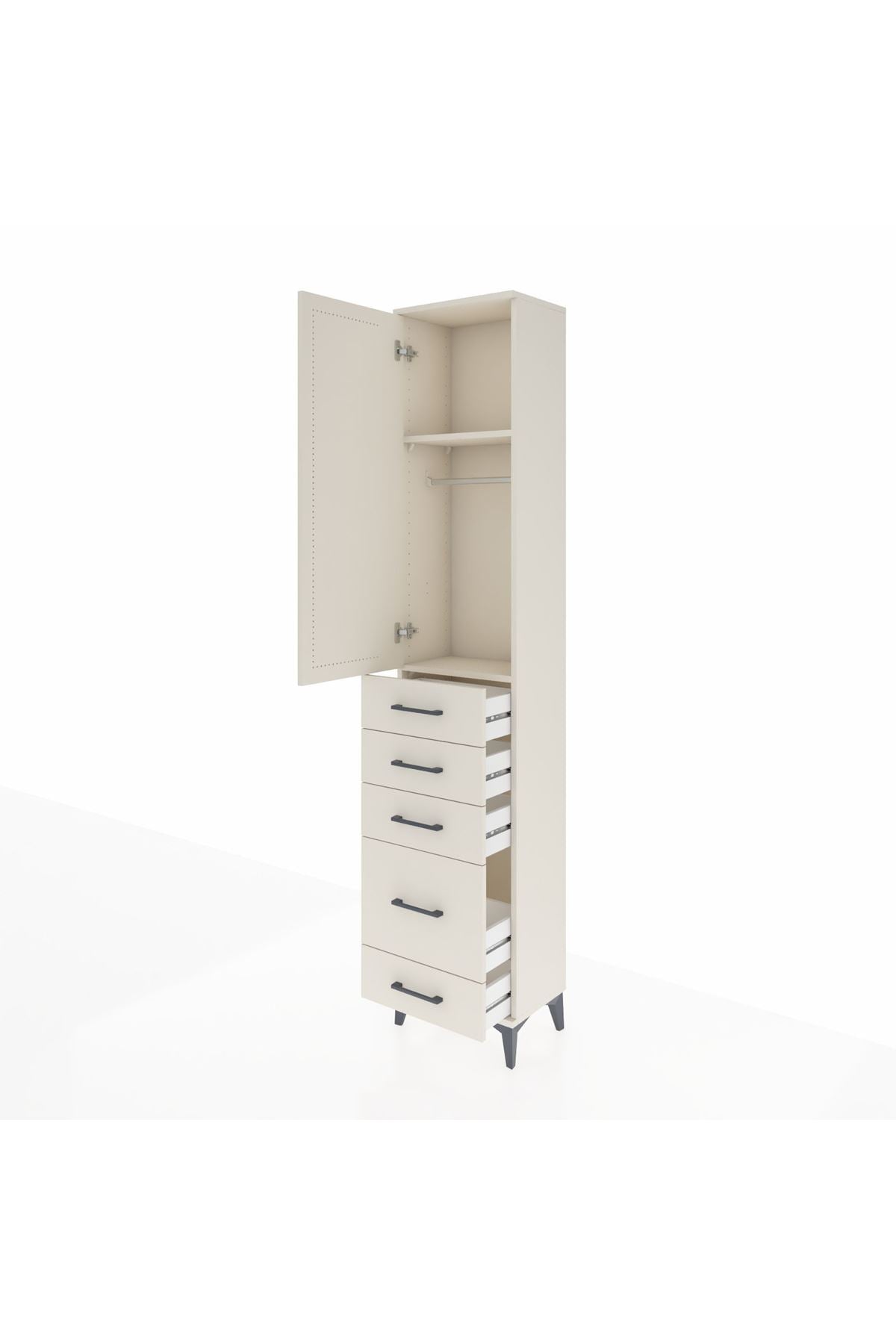 Arges Dolap 2 Raflı 5 Çekmeceli Tek Askılı 44x30x221 Aytaşı-Aytaşı