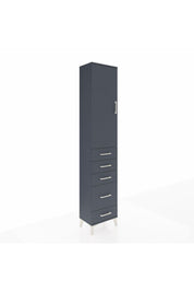 Arges Dolap 2 Raflı 5 Çekmeceli Tek Askılı 44x30x221 Antrasit-Antrasit