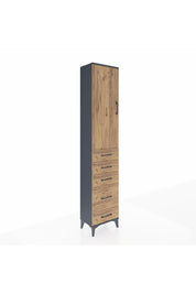 Arges Dolap 2 Raflı 5 Çekmeceli Tek Askılı 44x30x221 Antrasit-Çam