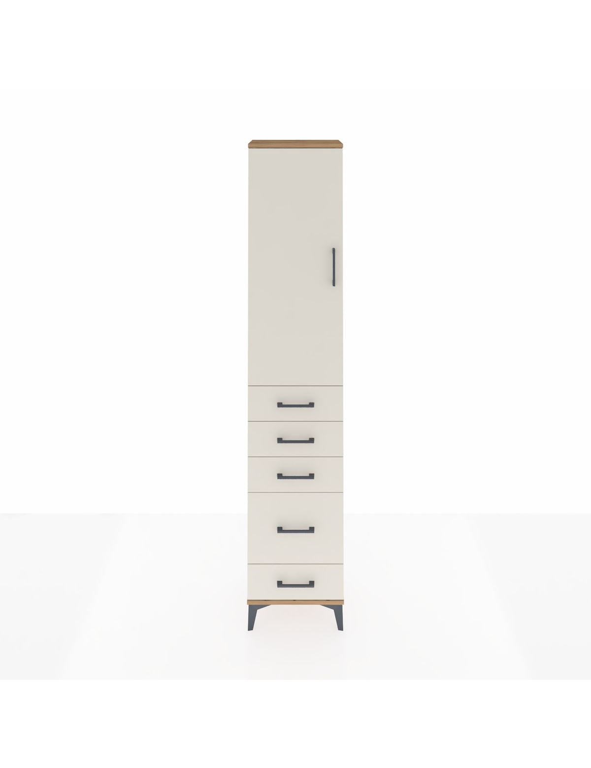 Arges Dolap 2 Raflı 5 Çekmeceli Tek Askılı 44x30x221 Çam-Aytaşı