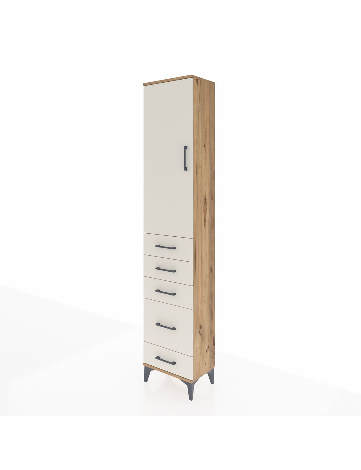 Arges Dolap 2 Raflı 5 Çekmeceli Tek Askılı 44x30x221 - S28M109V7A