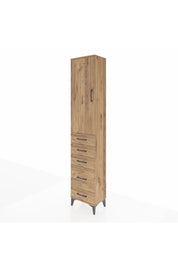 Arges Dolap 2 Raflı 5 Çekmeceli Tek Askılı 44x30x221 Çam-Çam