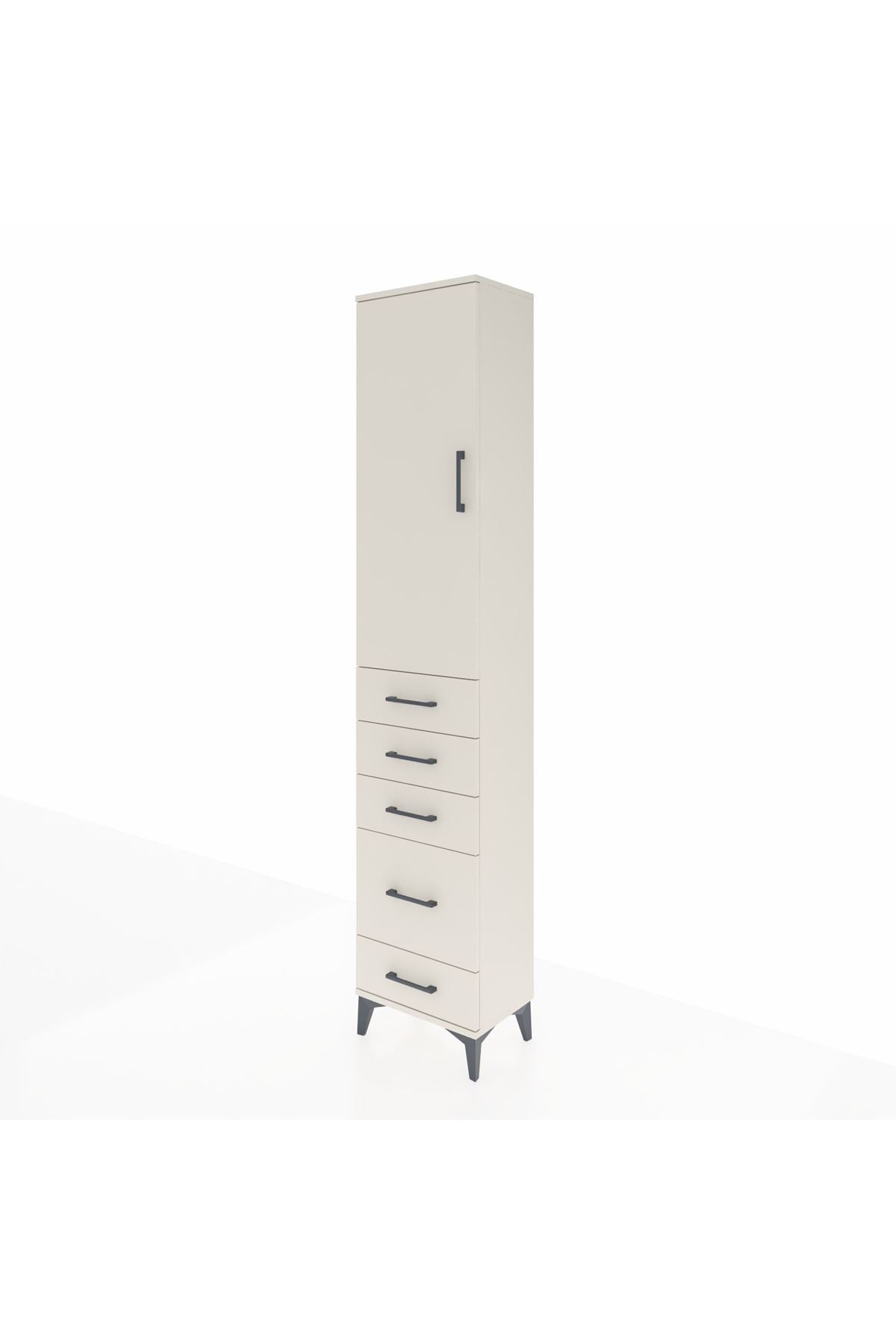 Arges Dolap 3 Raflı 5 Çekmeceli Tek Kapaklı 44x30x221 Aytaşı-Aytaşı