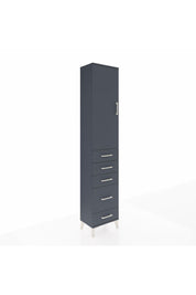 Arges Dolap 3 Raflı 5 Çekmeceli Tek Kapaklı 44x30x221 Antrasit-Antrasit