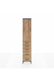 Arges Dolap 3 Raflı 5 Çekmeceli Tek Kapaklı 44x30x221 Antrasit-Çam