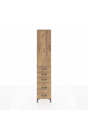 Arges Dolap 3 Raflı 5 Çekmeceli Tek Kapaklı 44x30x221 Çam-Çam