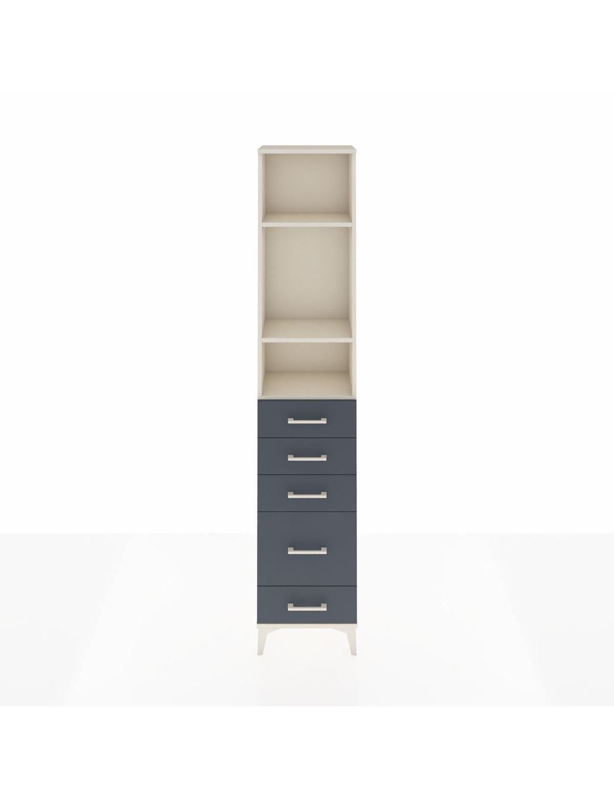 Arges Dolap 3 Raflı 5 Çekmeceli 44x30x221 Aytaşı-Antrasit