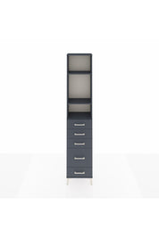 Arges Dolap 3 Raflı 5 Çekmeceli 44x30x221 Antrasit-Antrasit